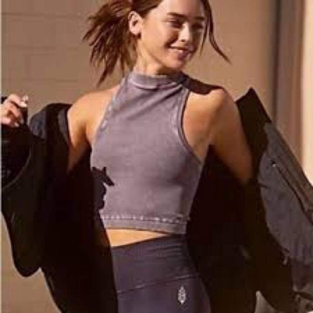 Free People Happiness Runs High Neck crop tank